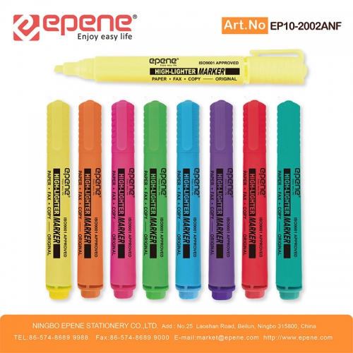 易派诺荧光笔，彩秆彩帽，大容量墨水,无毒，斧头，多种包装（EP10-2002ANF）