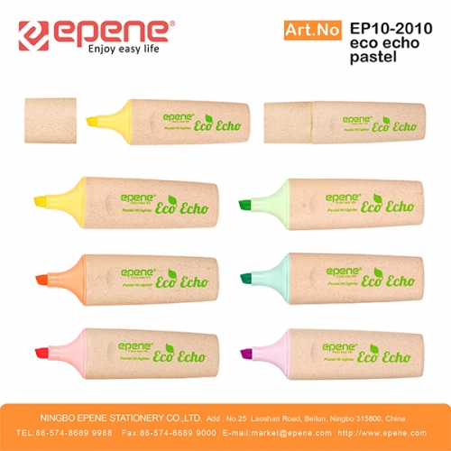 易派诺牛奶色荧光笔，环保材料笔杆（EP10-2010 ECO ECHO）