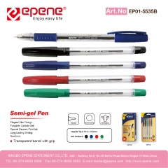 易派诺中油笔，无毒快干，金属笔头，坚固耐用，书写顺滑，不勾纸，透明杆（EP01-5535B）